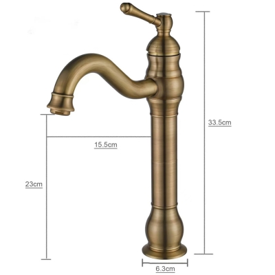 Смеситель для раковины в ретро стиле Golden-5
